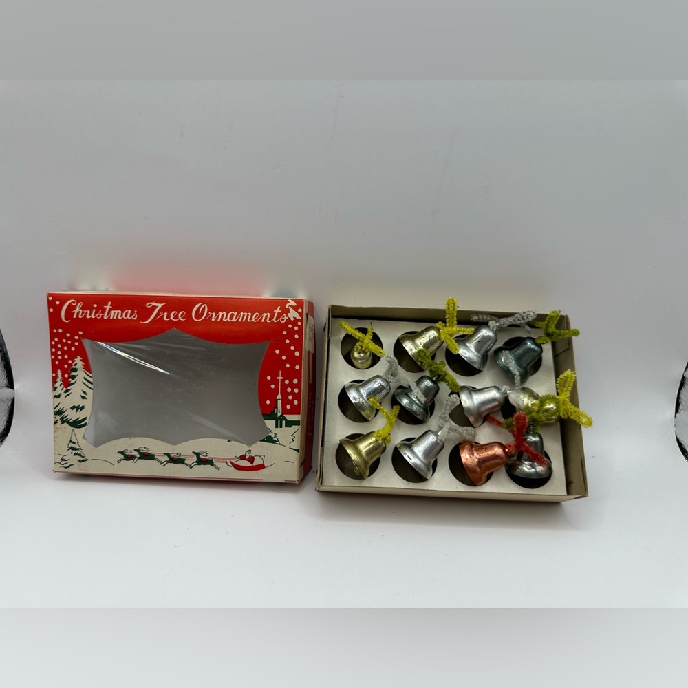 Vintage Christmas min bell ornaments